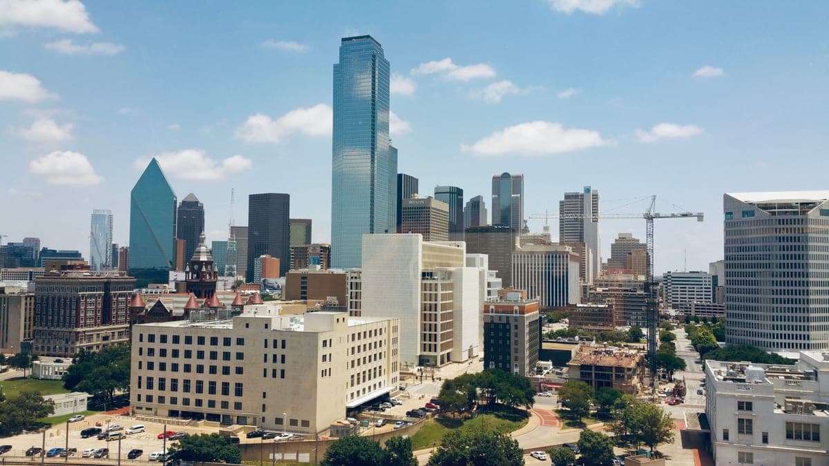 Dallas skyline of modern towers under a clear sky